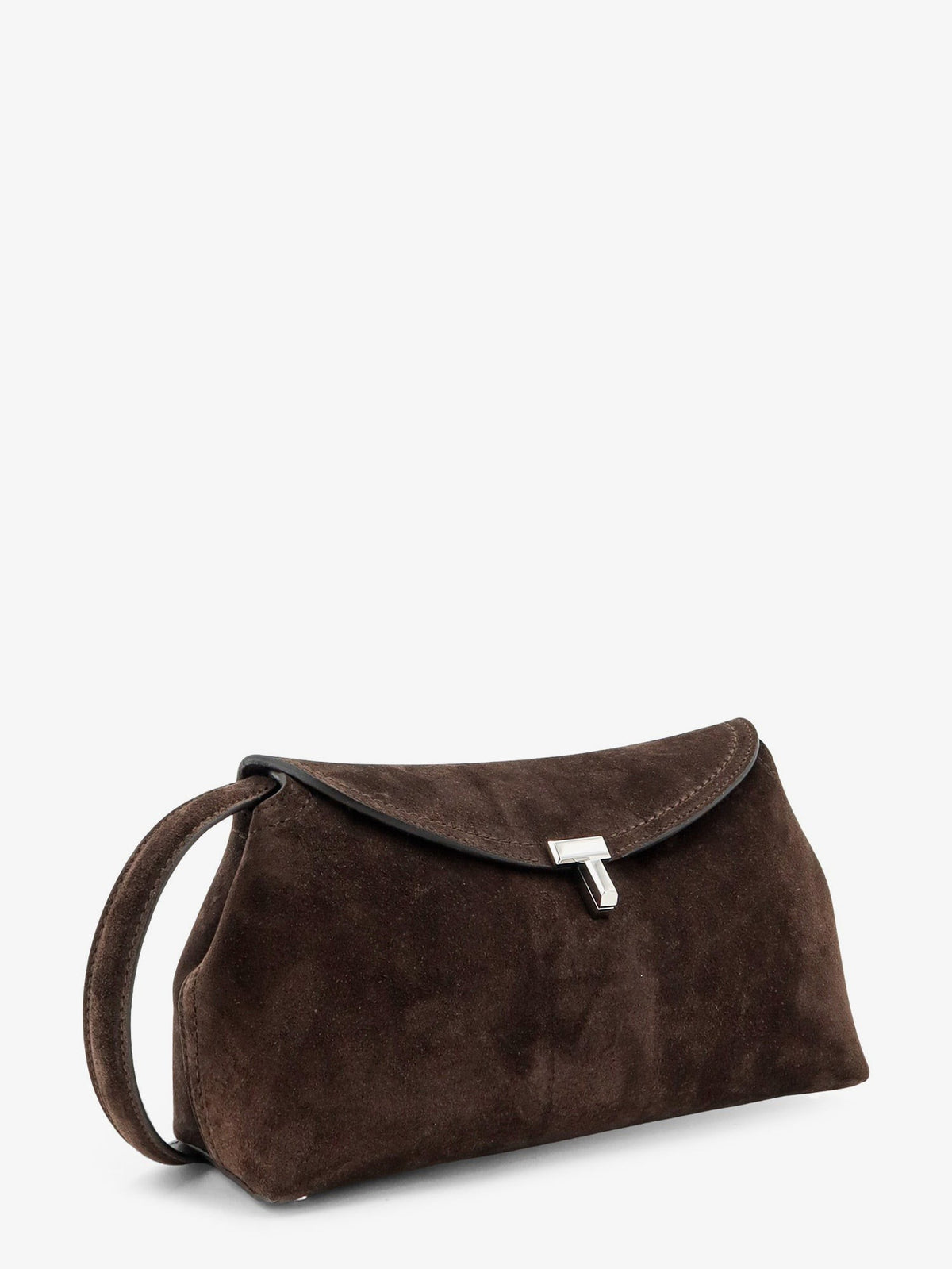 Toteme Women's Suede Lock Clutch Brown