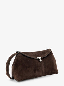 Toteme Women's Suede Lock Clutch Brown