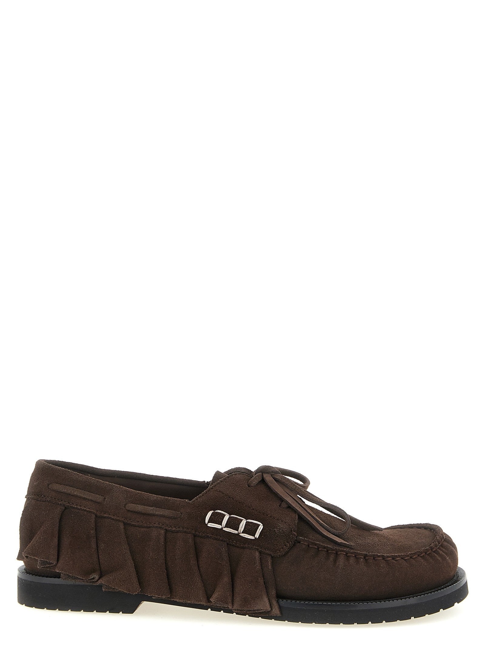 J.W.Anderson Suede Volant Boat Shoe Brown