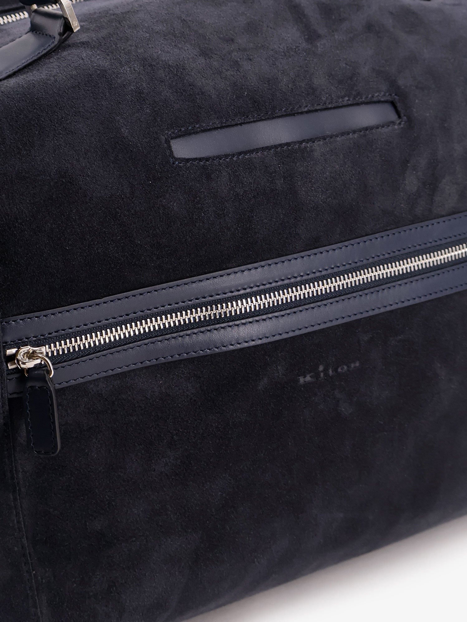 Kiton Men's Suede Weekend Travel Bag Blue Kiton