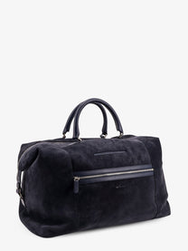 Kiton Men's Suede Weekend Travel Bag Blue Kiton