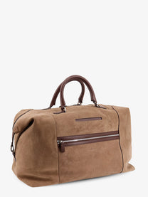 Kiton Men's Suede Weekend Travel Bag Grey Kiton