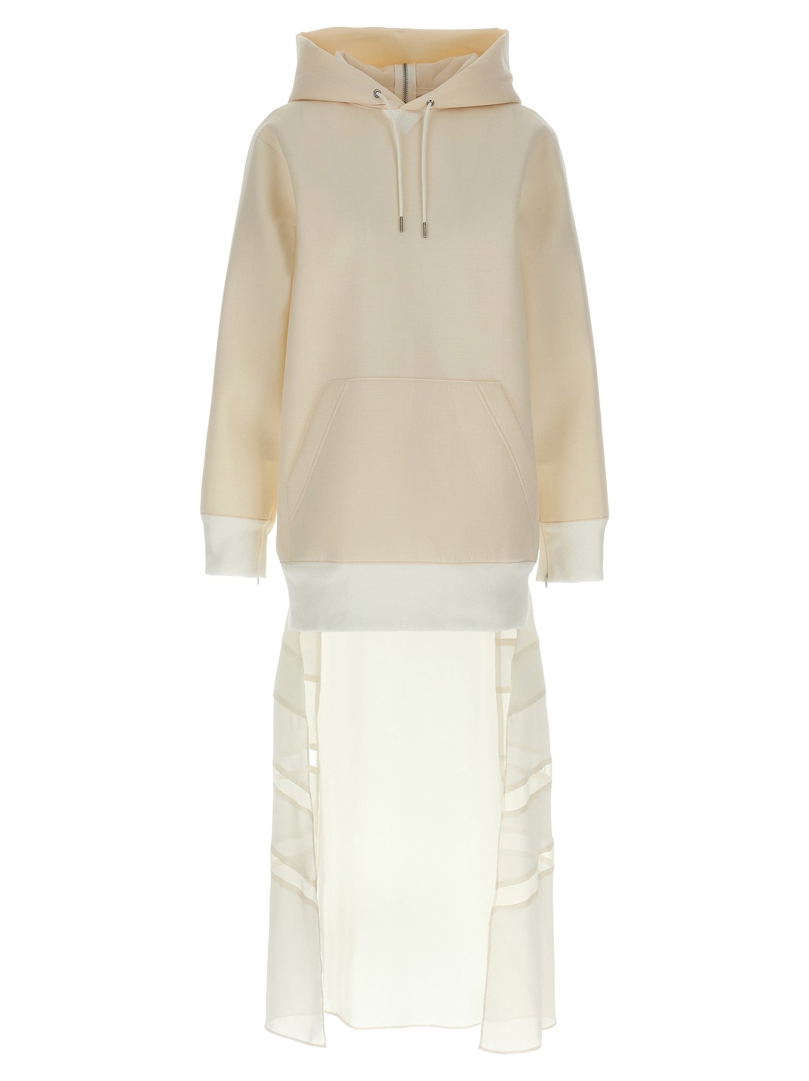 Sacai Suiting Bonding Mix Dress White
