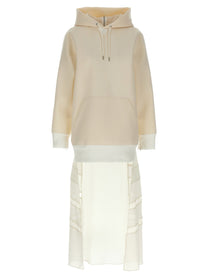 Sacai Suiting Bonding Mix Dress White