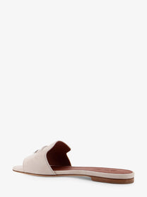 Loro Piana Women's Summe Charms Flat Suede Sandals White