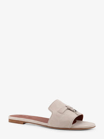Loro Piana Women's Summe Charms Flat Suede Sandals White