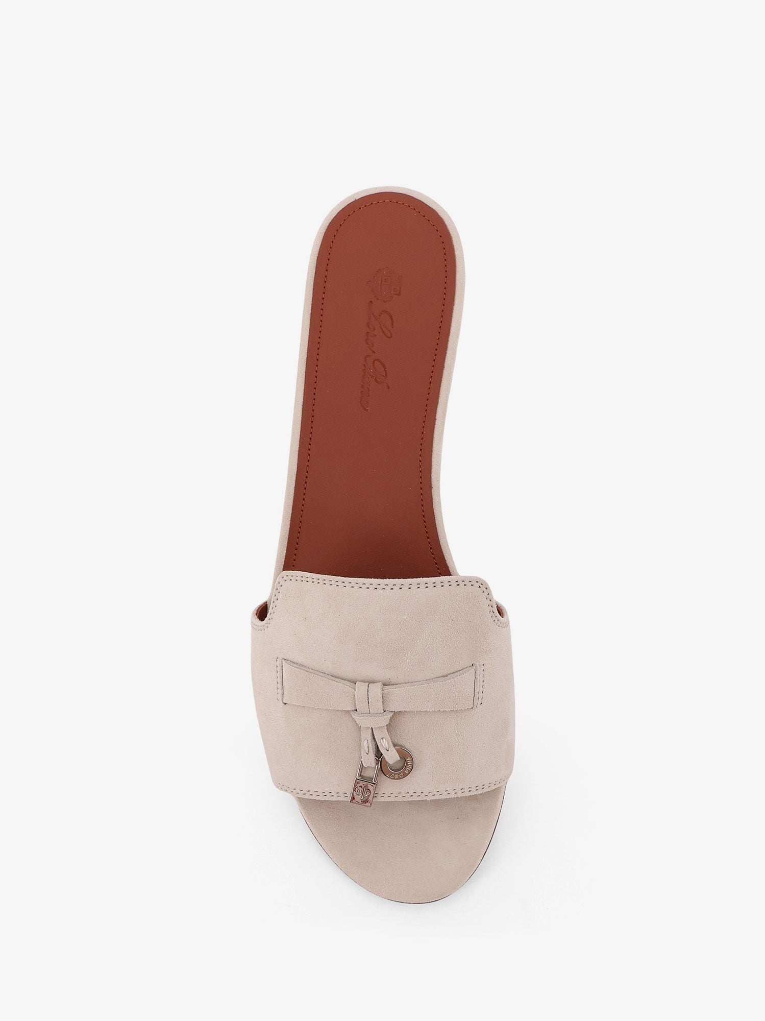 Loro Piana Women's Summe Charms Flat Suede Sandals White