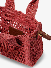 Chloé Women's Summer Banana Raffia Crossbody Bag Red