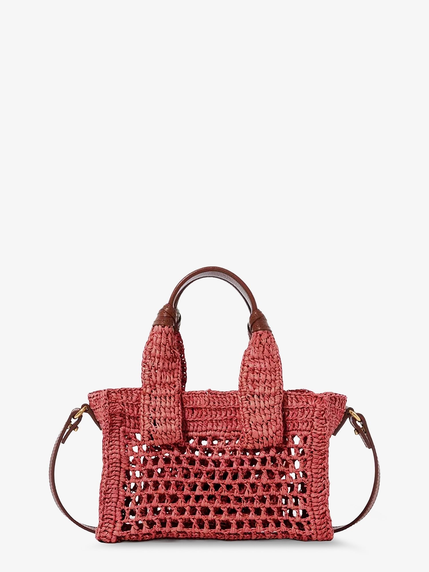 Chloé Women's Summer Banana Raffia Crossbody Bag Red