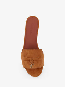 Loro Piana Women's Summer Charms Flat Suede Sandals WOT