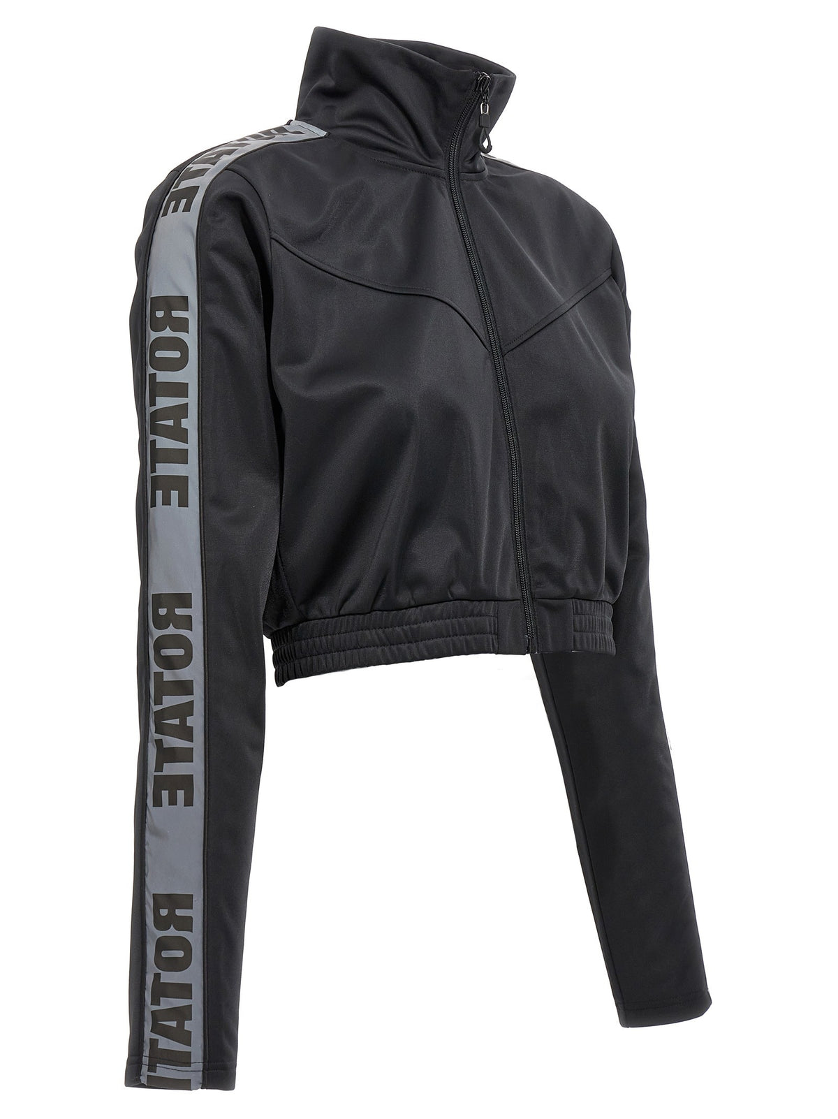 ROTATE Birger Christensen Sunday Capsule Cropped Sweatshirt Black, view 3