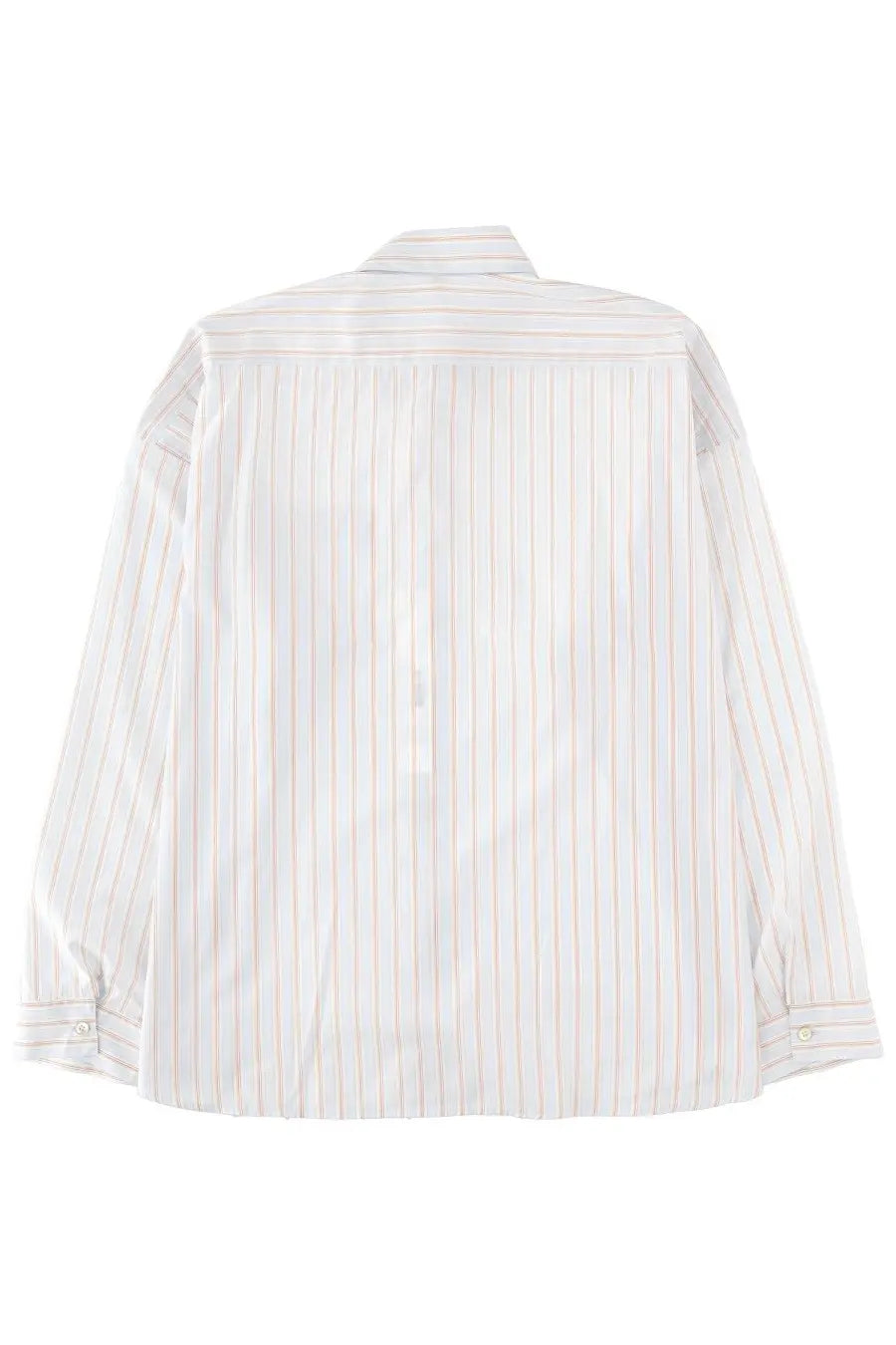 Sunflower men’s camicia righe white long-sleeved button-up shirt with fine peach vertical stripes in soft cotton