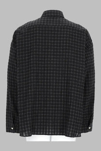 Sunflower men’s camicia stable black black and white checkered long-sleeved cotton shirt with collar