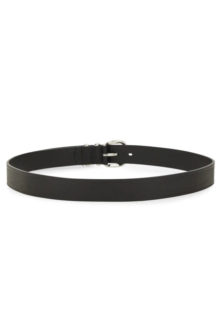 Black leather belt with a sleek silver-toned buckle from sunflower mens cintura in pelle black collection