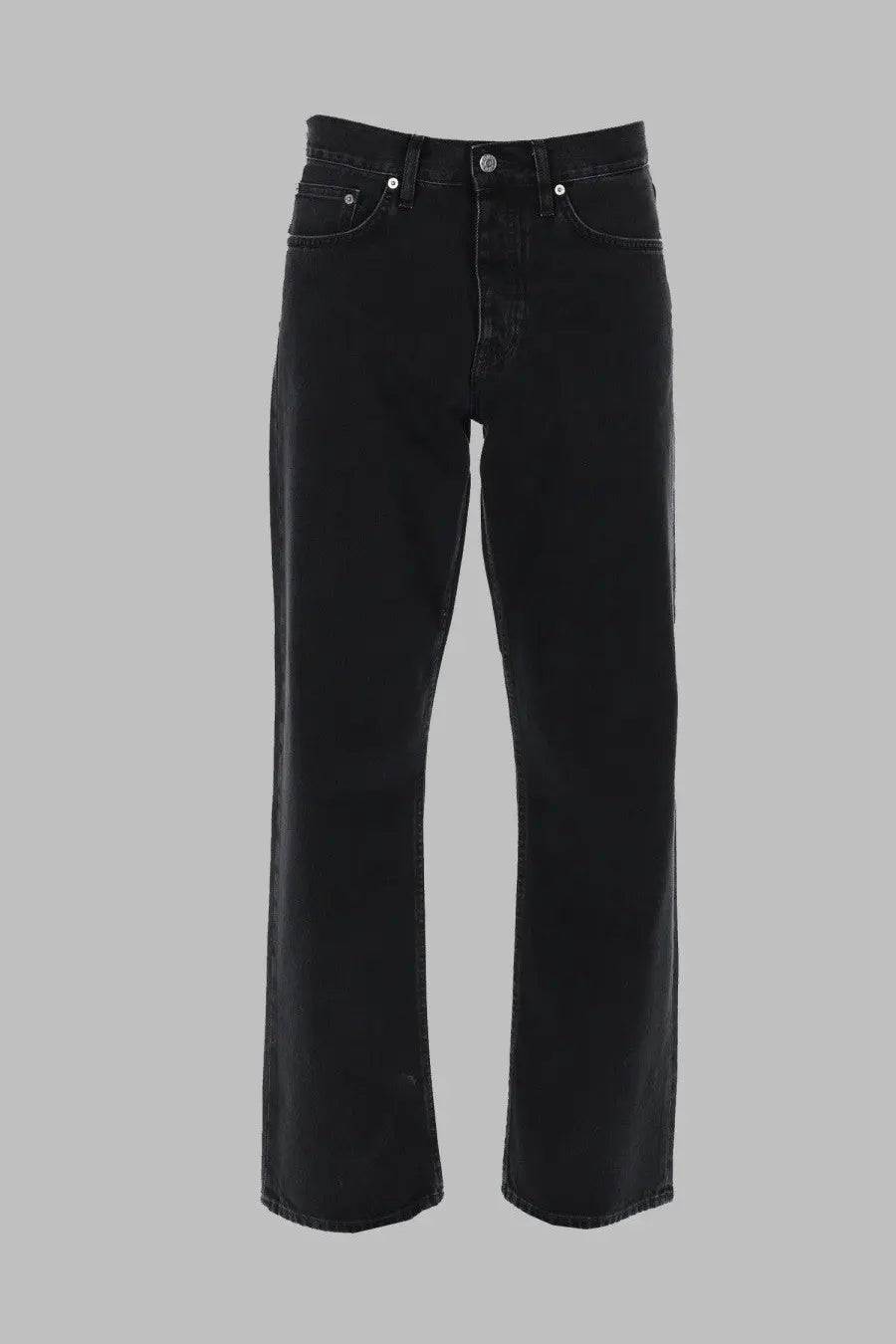 Black denim sunflower men’s jeans with loose fit straight-leg cut and classic five-pocket design