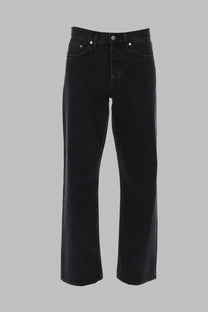 Black denim sunflower men’s jeans with loose fit straight-leg cut and classic five-pocket design