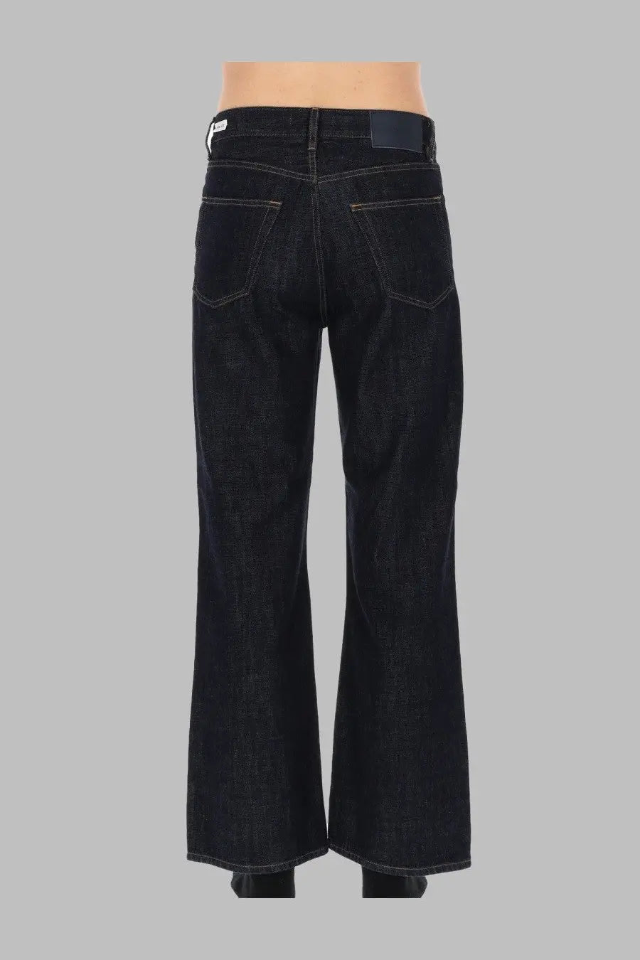 Dark indigo denim flare jeans with a straight-leg cut and contrasting stitching from sunflower men’s jeans relaxed fit blue