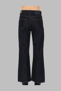 Dark indigo denim flare jeans with a straight-leg cut and contrasting stitching from sunflower men’s jeans relaxed fit blue