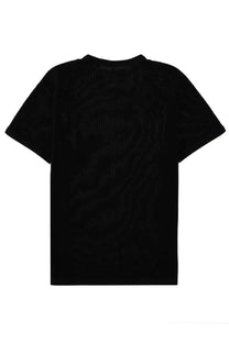 Black short-sleeved sunflower men’s shirt traforata in textured knit-like fabric