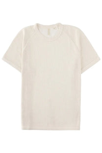 Sunflower men’s shirt traforata white cream short-sleeved t-shirt with breathable mesh fabric and crew neckline