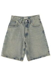 Sunflower men’s shorts in denim blue light-wash with faded distressed look and classic five-pocket design