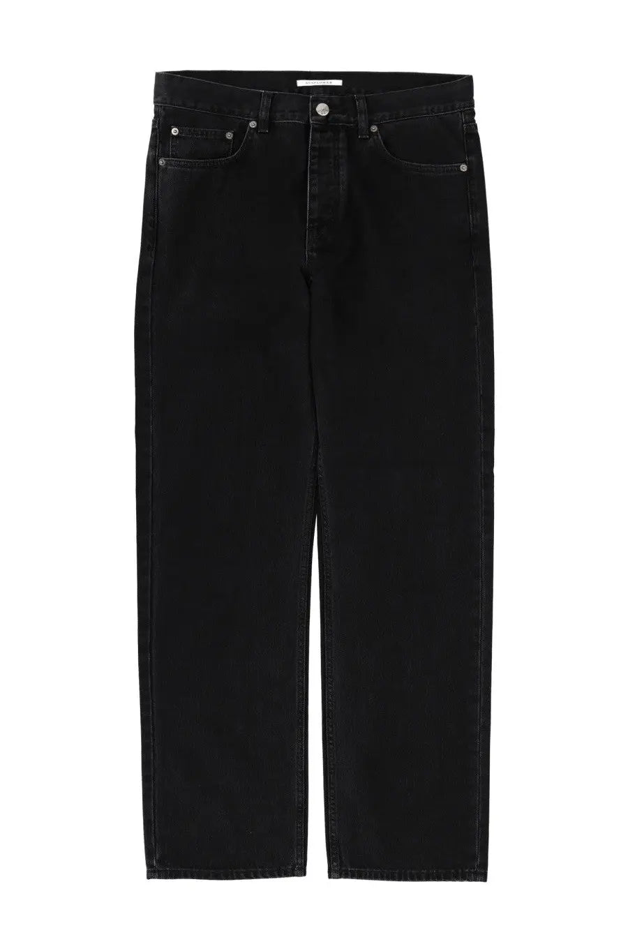 Black denim sunflower men’s wide twist jeans with a straight-leg cut and silver-toned hardware