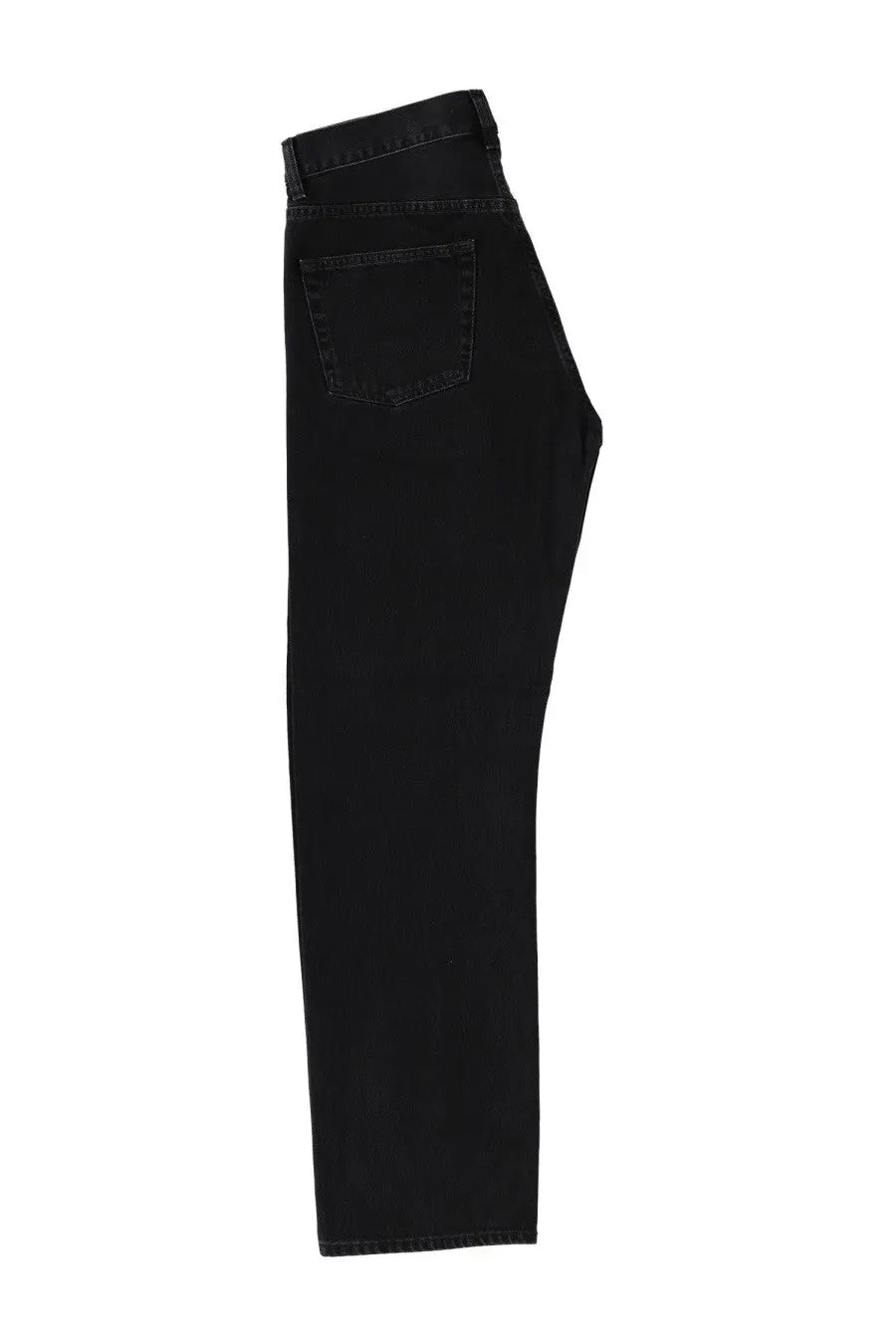 Sunflower men’s wide twist black denim jeans with straight leg cut and classic rear pocket design back view