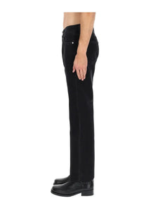 Black denim sunflower men’s wide twist jeans with a straight-leg cut and classic five-pocket design front view