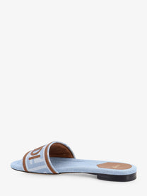 Fendi Women's Sunshine FF Denim Sandals Blue