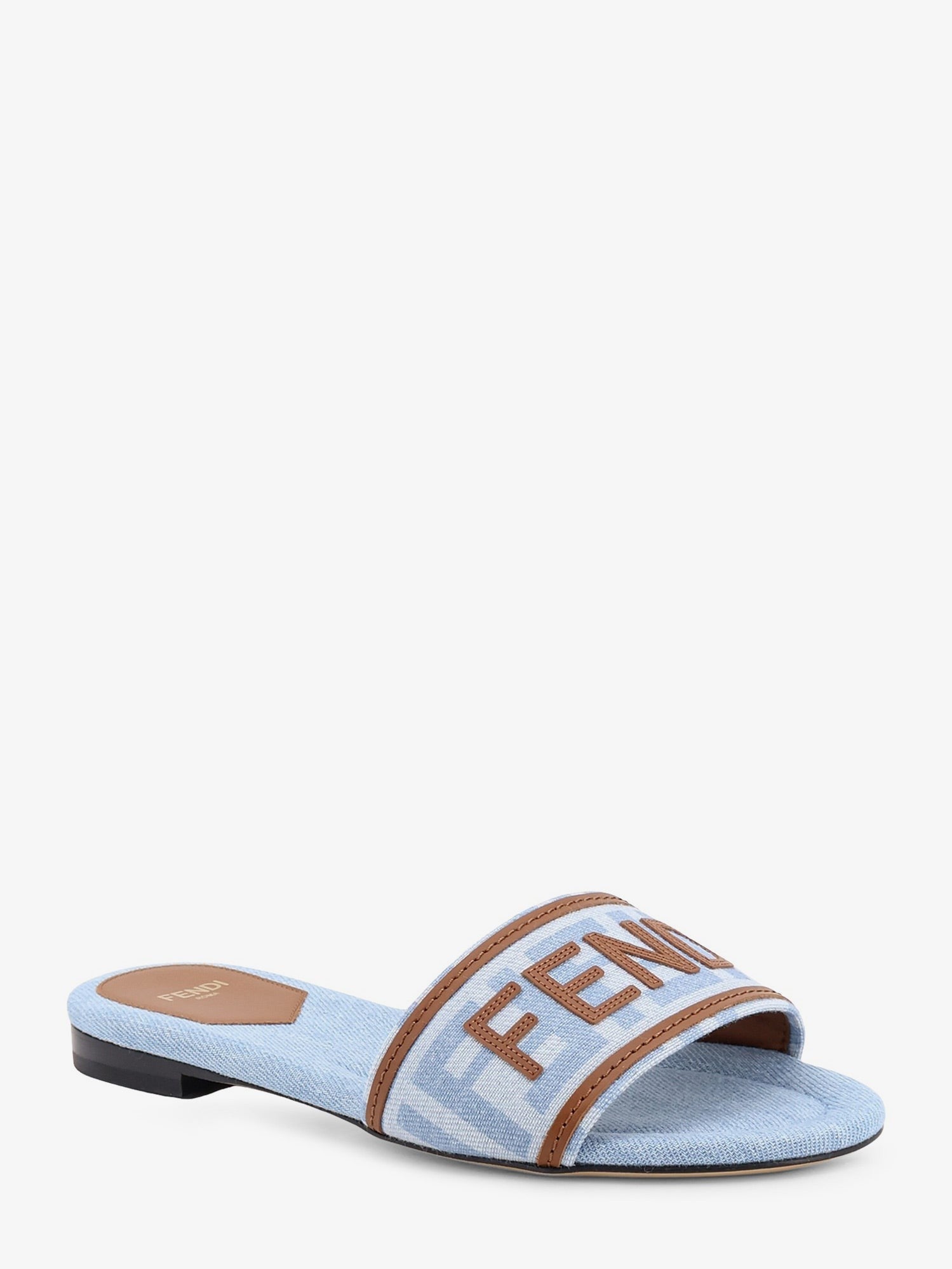Fendi Women's Sunshine FF Denim Sandals Blue