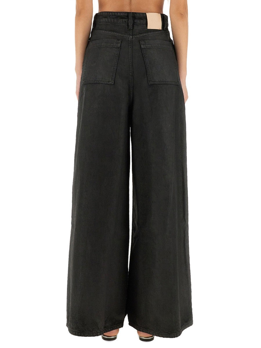 Alysi Women's Super Flare Denim Pants Black Alysi