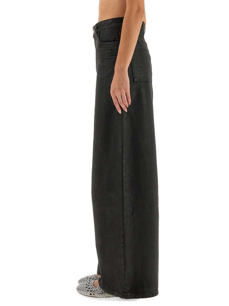 Alysi Women's Super Flare Denim Pants Black Alysi