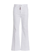 Dsquared2 Super Flared Cropped Jeans White