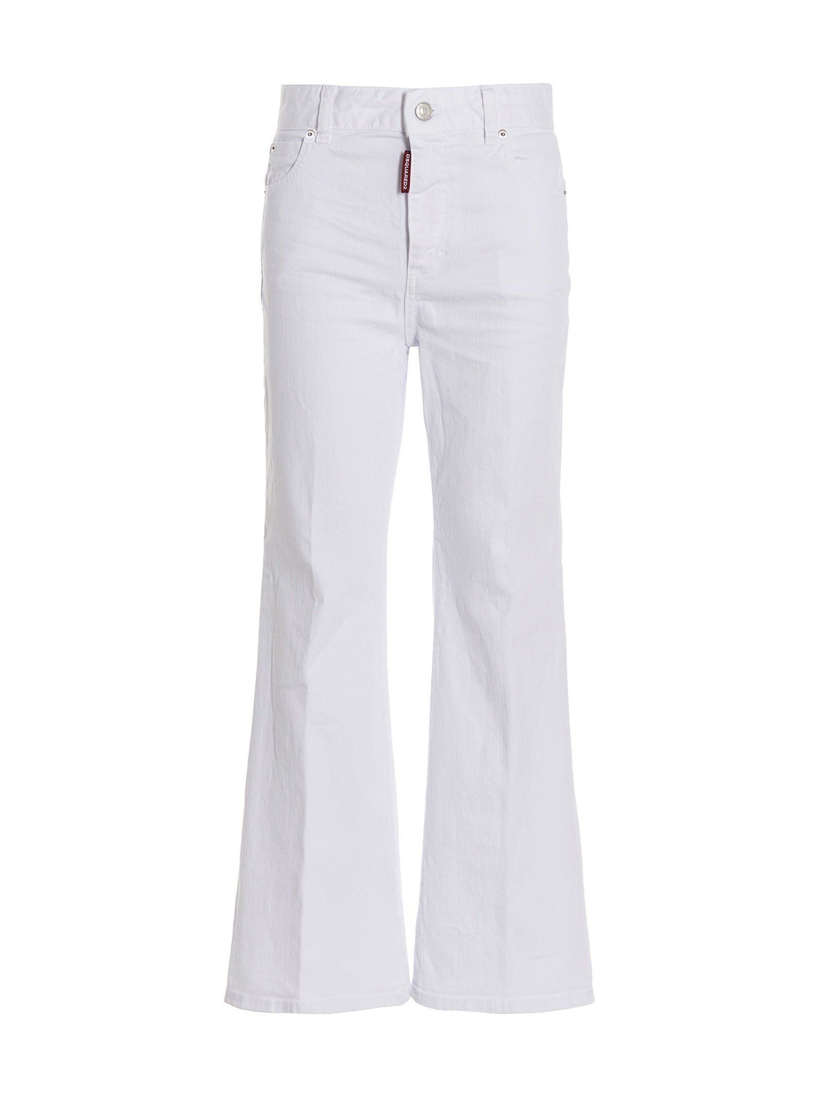 Dsquared2 Super Flared Cropped Jeans White