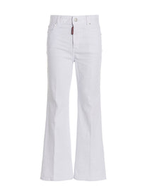 Dsquared2 Super Flared Cropped Jeans White