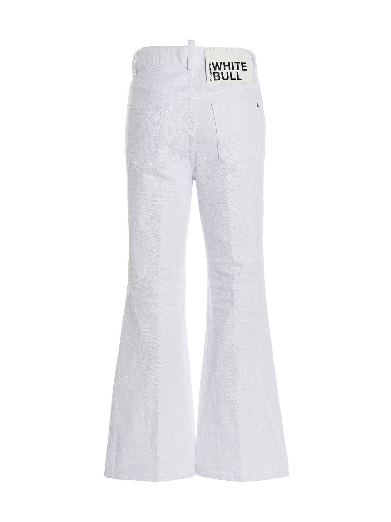 Dsquared2 Super Flared Cropped Jeans White