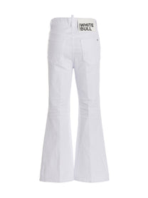Dsquared2 Super Flared Cropped Jeans White