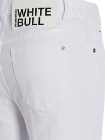 Dsquared2 Super Flared Cropped Jeans White