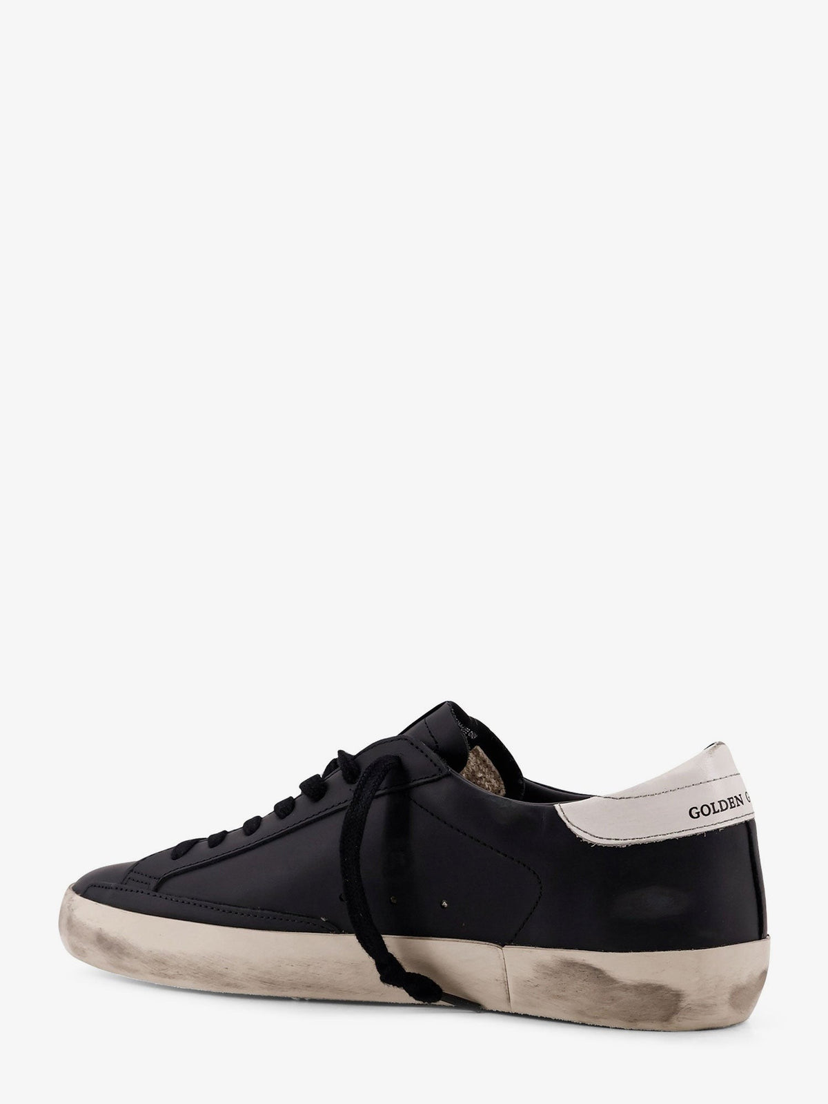 Golden Goose Men's Super Star Leather Sneakers Black, view 3