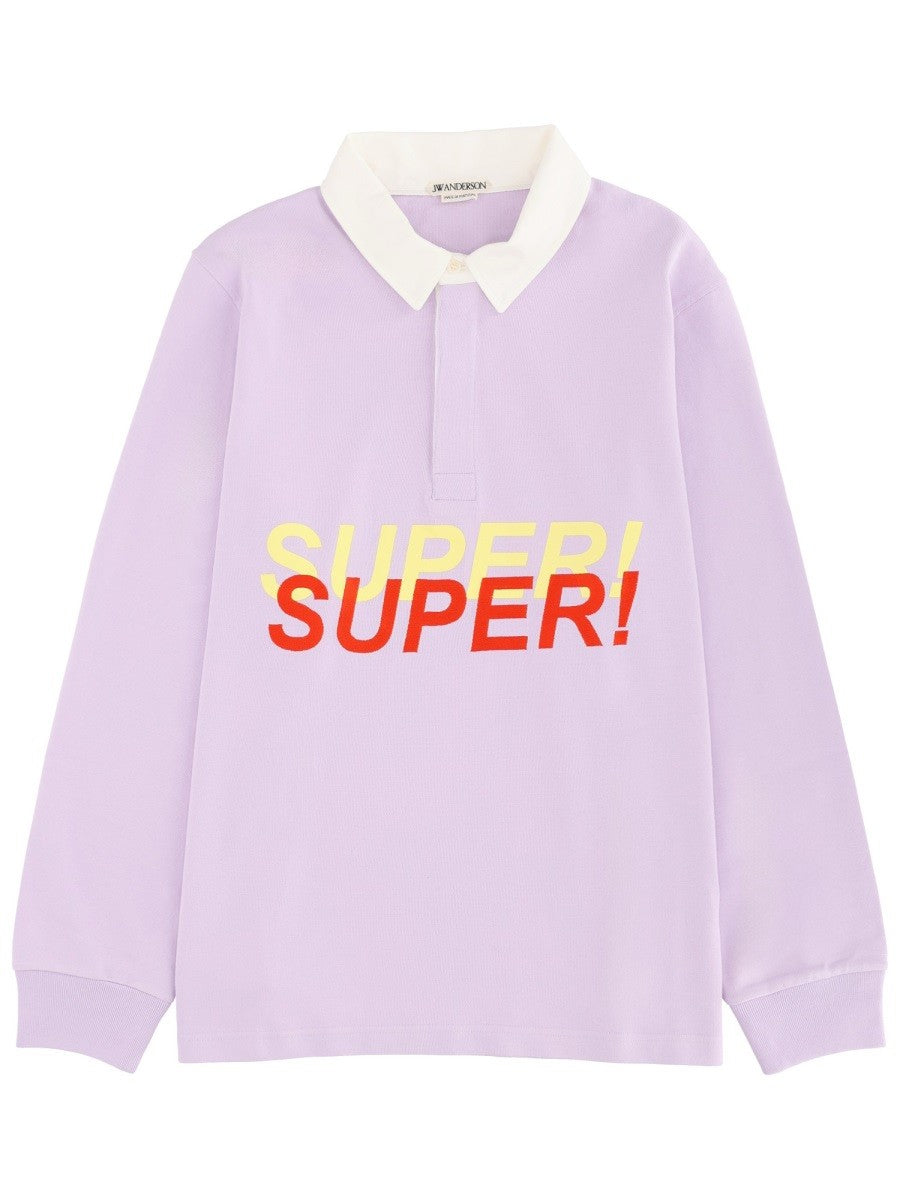 JW Anderson Men's Super Super Polo Shirt Purple