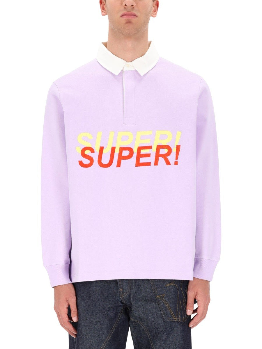 JW Anderson Men's Super Super Polo Shirt Purple