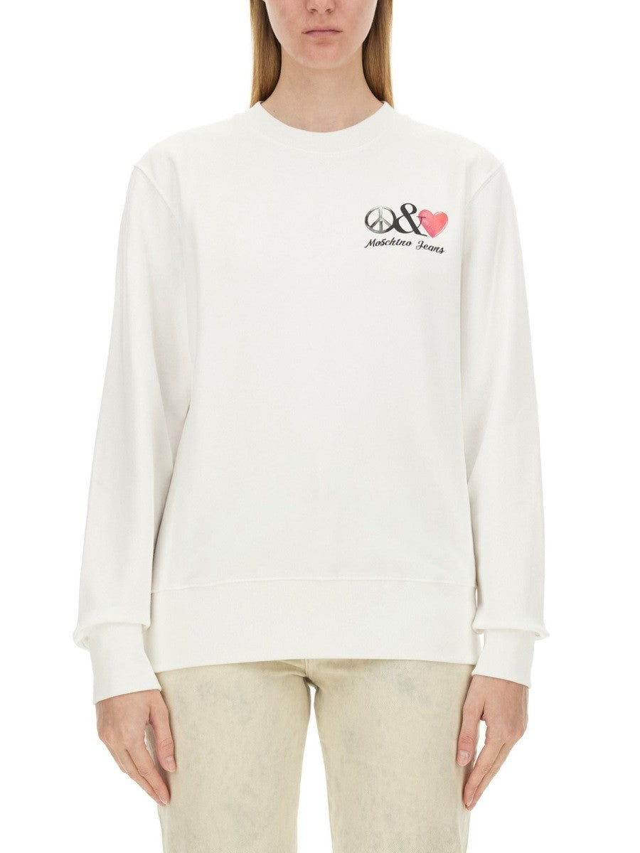 Moschino Jeans Women's Sweatshirt White Moschino Jeans