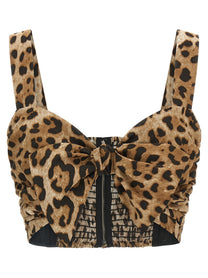 Dolce &amp; Gabbana Sweetheart Neckline Top Brown