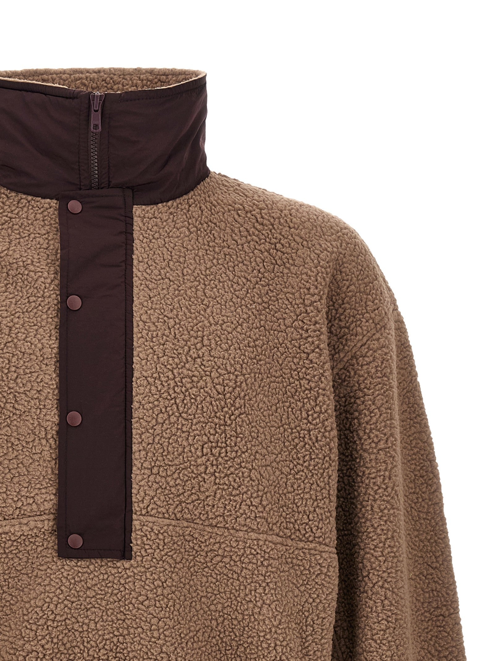 Entire Studios System Half Zip Fleece Fleece Sweatshirt Brown