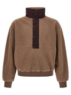 Entire Studios System Half Zip Fleece Fleece Sweatshirt Brown