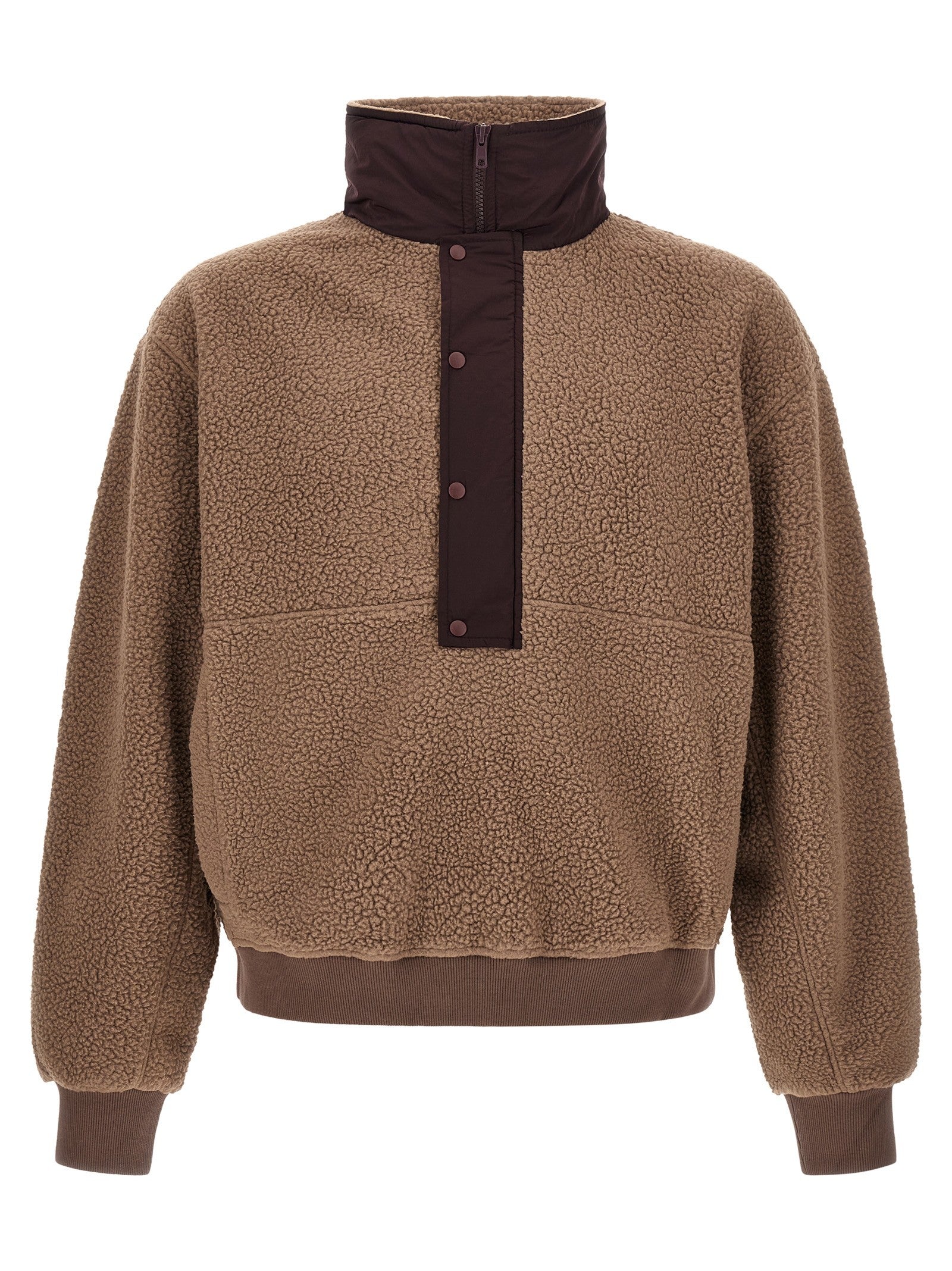 Entire Studios System Half Zip Fleece Fleece Sweatshirt Brown