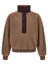 Entire Studios System Half Zip Fleece Fleece Sweatshirt Brown