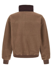 Entire Studios System Half Zip Fleece Fleece Sweatshirt Brown