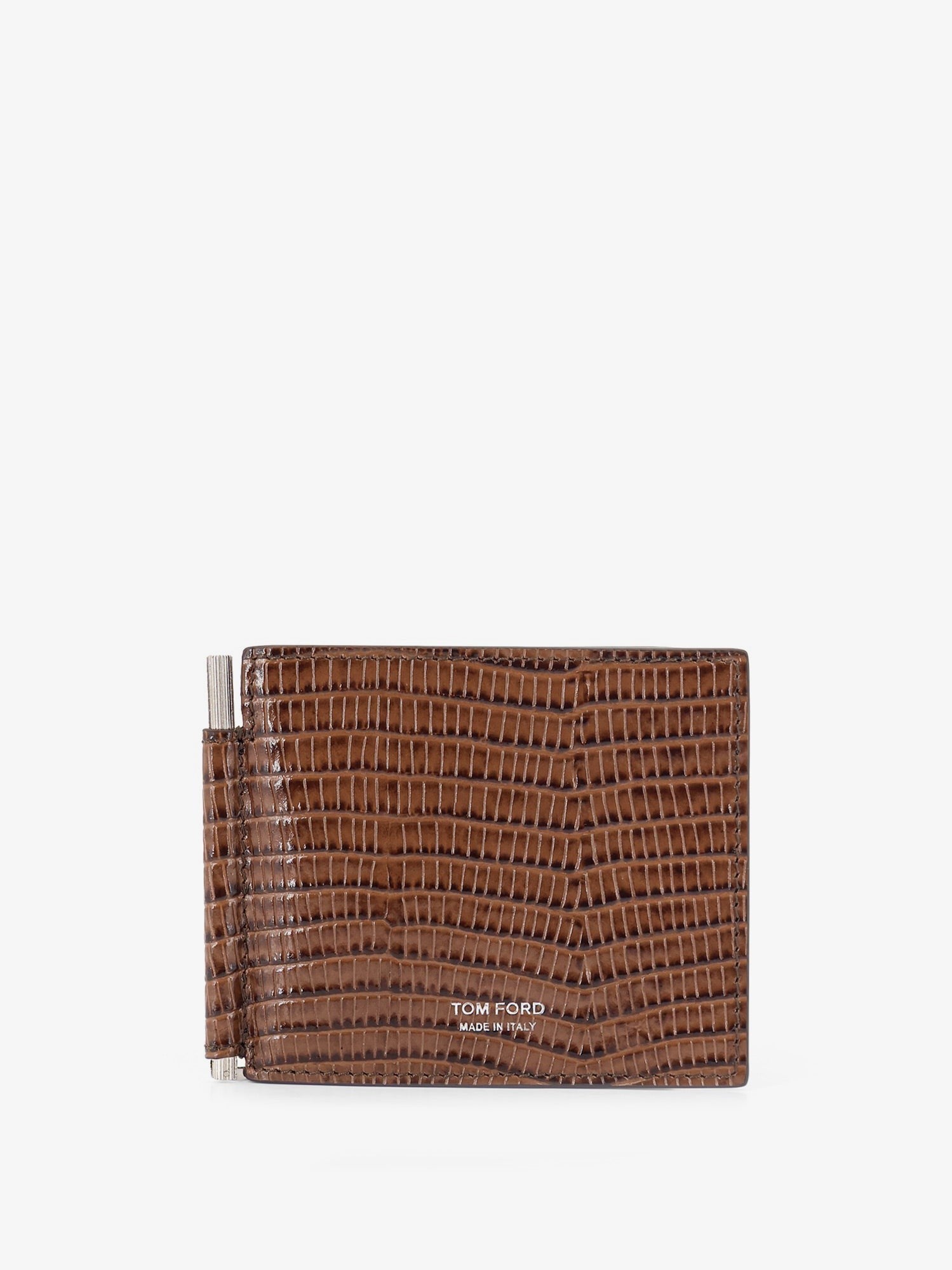 Tom Ford Men's Line Money Clip Leather Wallet Beige