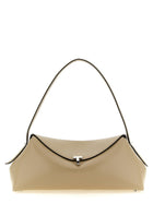 Toteme Women's Lock Hammered Leather Crossbody Bag Beige